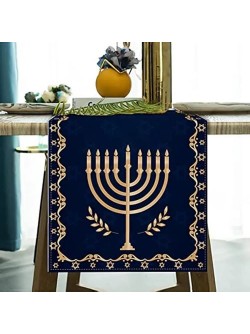 Скатертина-доріжка святкова на стіл (раннер) | "Happy Hanukkah"